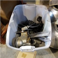 GREY TOTE W/ TRAILER HITCH AND ACCESSORIES