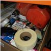 Image 3 : 2 BOXES OF BUILDING SUPPLIES, SAND PAPER, AND MUDDING TOOLS