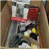 Image 2 : BOX OF NEW PRODUCT INCLUDING BOLT GAUGES, QUICK RELEASE LOCK, AND MORE