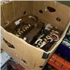 Image 1 : BOX OF ANTIQUE TOOLS, CATTLE TRAINING JIG, AND ROPE MAKERS GAUGE