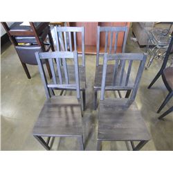 4 PAINTED BLACK DINING CHAIRS