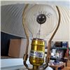 Image 2 : PORCELAIN LAMP W/ GLASS SHADE AND SMILE BULB