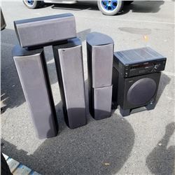 SONY SS-K 5 SPEAKER STEREO SUROUND SOUND SYSTEM AND RECEIVER