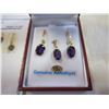 Image 2 : 10KT YELLOW GOLD 9X7MM GENUINE 4,8CT AMETHYST EARRING AND PENDANT W/ APPRAISAL $1500