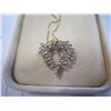 Image 2 : STAMPED 10KT YELLOW AND WHITE GOLD LADIES HEART PENDANT 2KT DIAMOND 10KT NECKLACE