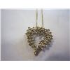 Image 4 : STAMPED 10KT YELLOW AND WHITE GOLD LADIES HEART PENDANT 2KT DIAMOND 10KT NECKLACE