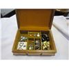 Image 1 : WOODEN JEWELLERY BOX W/ CONTENTS