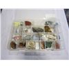 Image 1 : WHITE BIN W/ SEMI-PRECIOUS STONE/ROCK COLLECTION JADE ETC