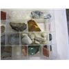 Image 2 : WHITE BIN W/ SEMI-PRECIOUS STONE/ROCK COLLECTION JADE ETC