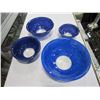 Image 2 : SET OF 4 BLUE PYREX BOWLS
