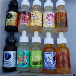 10 BOTTLES OF VARIETY 30ML E VAPE JUICE RETAIL $20 EA