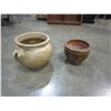 Image 2 : ADOBE CLAY POTTERY 14" x 13" AND 9" AND 9" x 12" CERAMIC POTTERY