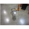 Image 1 : GREEN METAL AND RATTAN RETRACTABLE ARM PLANT STAND