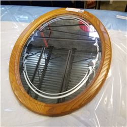 WOOD FRAMED OVAL MIRROR