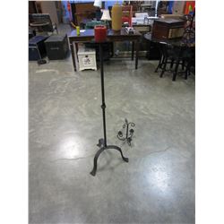 4" CAST IRON CANDLE STAND W/ IRON TABLE CANDELABRA