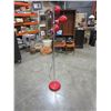 Image 1 : RED 3 HEADED FLOOR LAMP AND BLACK ADJUSTABLE FLOOR LAMP