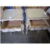 Image 3 : 2 MATCHING FRENCH PROVINCIAL NIGHT STANDS WITH GLASS