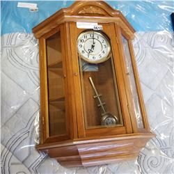 BULOVA CLOCK AND STORAGE CABINET