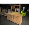 Image 1 : TAN 6 DRAWER AND 2 DOOR DRESSER W/ MIRROR