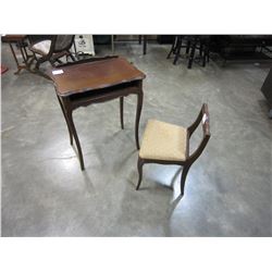 VINTAGE FRENCH PROVINCIAL STAND W/ CHAIR