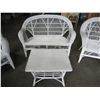 Image 2 : 4 PIECE WHITE WICKER PATIO SET VINTAGE