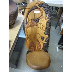 WOOD CARVED CHAIR