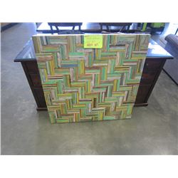 NEW HAND CRAFTED WOODEN ARTISAN WALL ART, 38X38 INCHES, WHOLESALE IS $205 CURRENT RETAIL IS $309