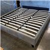 Image 2 : ASHLEY FLOOR MODEL GREY FABRIC KINGSIZE PLATFORM BEDFRAME RETAIL $799