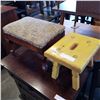 Image 1 : STUDDED FOOTSTOOL AND YELLOW FOOTSTOOL