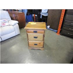 NEW SOLID PINE MONTANA 2 DRAWER NIGHTSTAND WITH TRAY, PROVINCIAL STAIN, DOVETAILED DRAWERS, SCALLOPE