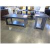 Image 2 : NEW 2 PIECE MAPLE AND PINE CONTEMPORARY DESIGN COFFEE AND ENDTABLE IN GREY7 STAIN, BOTH HAVE SHELF, 