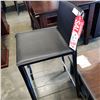 Image 3 : NEW 30" BLACK LEATHER BAR STOOL W/ STAINLESS STEEL BASE AND LEGS W/ LEATHER WRAP - WHOLESALE PRICE $