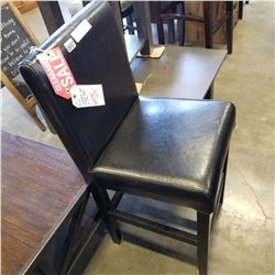 NEW 24  BLACK LEATHER COUNTER STOOL - WHOLESALE PRICE $175, CURRENT RETAIL $269