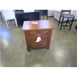 NEW SOLID PINE BRACKENDALE 3 DRAWER NIGHTSTAND, FITTED DRAWER BOXES, DOVETAILED, CHOCOLATE CHERRY ST