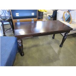 ASHLEY FLOOR MODEL DARK CHERRY STAIN ONE DRAWER DESK - RETAIL $699