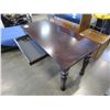 Image 3 : ASHLEY FLOOR MODEL DARK CHERRY STAIN ONE DRAWER DESK - RETAIL $699