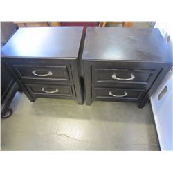 PAIR OF ASHLEY 2 DRAWER DARK FINISH NIGHTSTANDS, RETAIL $279 EACH