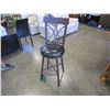 Image 1 : NEW 30" WESLEY ALLEN SOLID WROUGHT IRON SWIVEL BAR STOOL W/ BLACK LEATHER SEAT - WHOLESALE PRICE $29