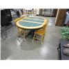 Image 1 : ROUND GREEN MAPLE AND TILE TOP DINING TABLE W/ LEAF AND 4 CHAIRS