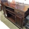 Image 2 : ASHLEY FLOOR MODEL CONSOLE CABINET IN DARK FINSH - RETAIL $799