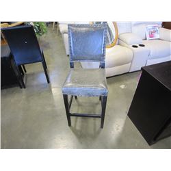 NEW 24" ANTIQUE GREY LEATHER COUNTER STOOL W/ NAILHEADS - WHOLESALE PRICE $250, CURRENT RETAIL $375