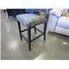 Image 3 : NEW 24" ANTIQUE GREY LEATHER COUNTER STOOL W/ NAILHEADS - WHOLESALE PRICE $250, CURRENT RETAIL $375