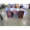 Image 1 : NEW SOLID MAPLE 7 DRAWER OFFICE DESK, FINISHED BACK, DOVETAILED DRAWERS, EXTENSION DRAWER GLIDES, AN