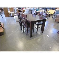 NEW 5 PIECE SOLID MAPLE TABLE AND 4 SOLID MAPLE X BACK CHAIRS, TABLE IS 36X60, HAND CRAFTED IN ABBOT