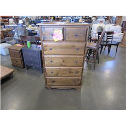 NEW SOLID PINE MONTANA HIGHBOY DRESSER, 4 + 2 DRAWERS, 35WX18DX55H IN VINTAGE STAIN, DOVETAILED DRAW