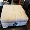 Image 3 : NEW ASHLEY BEIGE MICROFIBRE SQAURE OTTOMAN, RETAIL $399