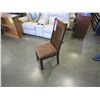 Image 2 : NEW PINE KONA VERTICAL SLAT BACK, TAN MICROFIBER UPHOLSTERED SEAT, CORNER BLOCKED AND ROAST STAIN - 