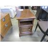 Image 1 : ASHLEY FLOOR MODEL CHAIR SIDE ENDTABLE WITH DOOR AND PULL OUT TRAY, RETAIL $449