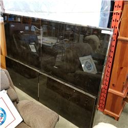 NEW ULTRA MODERN DARK WOOD GRAIN KINGSIZE HEADBOARD AND FOOTBOARD ONLY, NO RAILS/HARDWARE