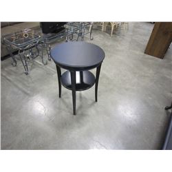 ROUND BLACK 2 TIER END TABLE